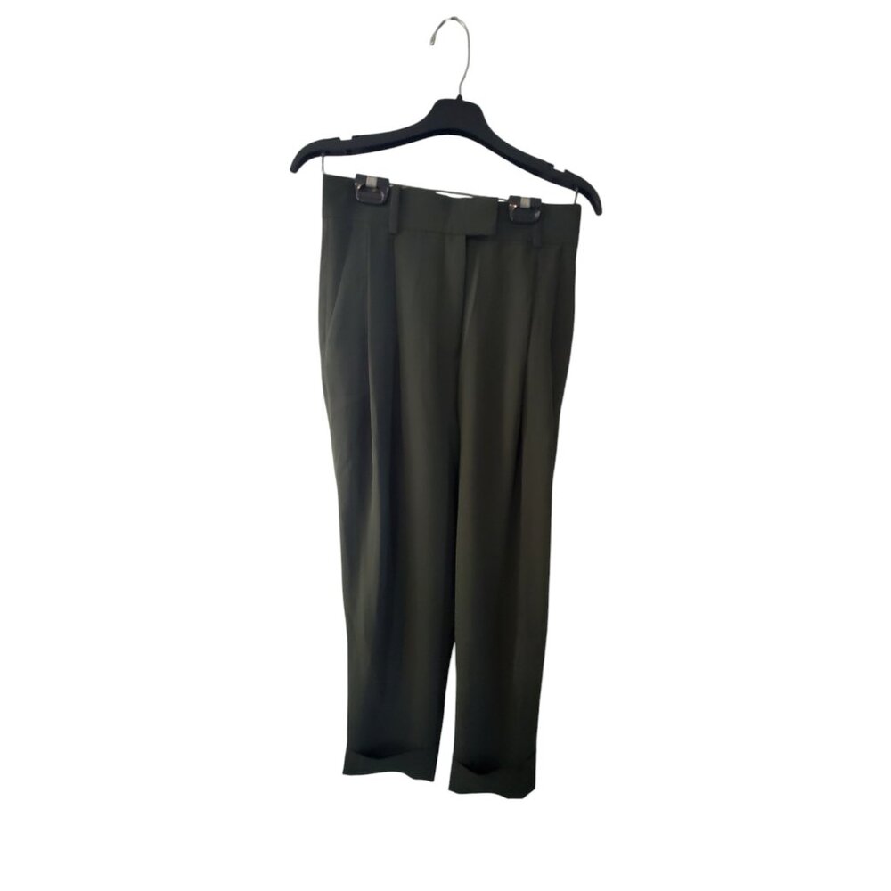 COS nwt dress pants womens 4 drop crotch pleated cuffed green tapered